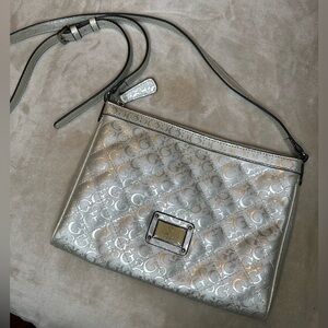 Guess Crème Bag with Silver Accents Crossbody Bag